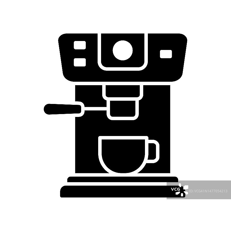 咖啡机图标矢量设计模板在白色背景图片素材