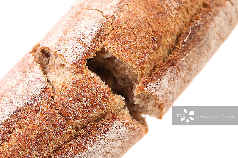 摩尔多瓦，白色背景下的面包特写图片素材