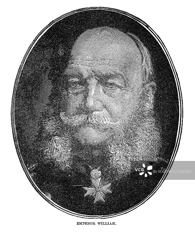 皇帝威廉一世或普鲁士国王威廉一世的肖像图片素材