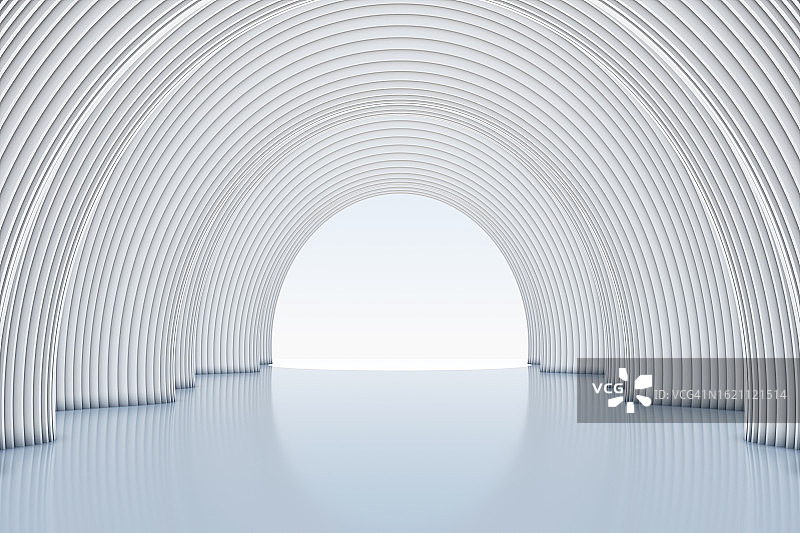 三维白色抽象建筑空间背景图片素材