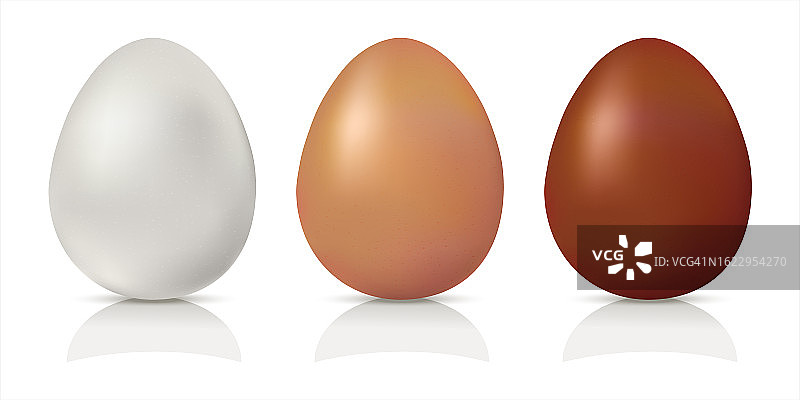 天然的白色和棕色鸡蛋，质地轻盈图片素材