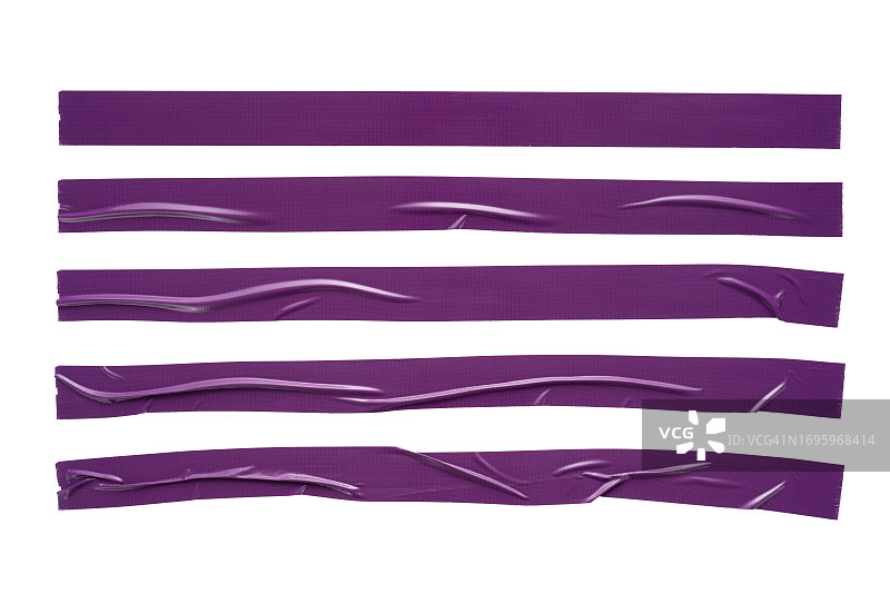 紫色管道胶带长条隔离在白色图片素材