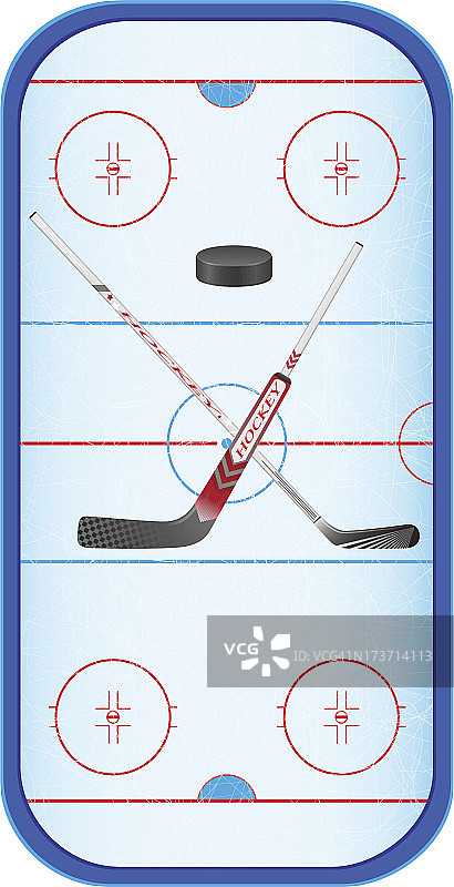 冰球体育场矢量插图孤立的白色背景图片素材