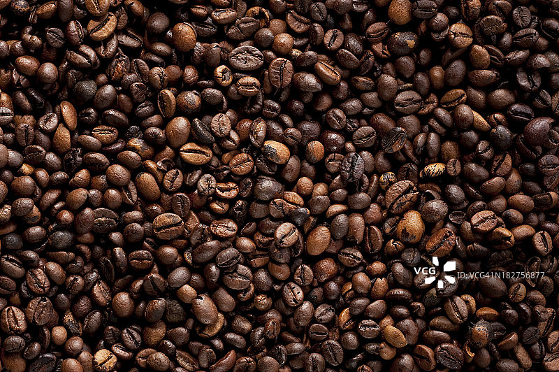 咖啡豆层。彩色图像图片素材