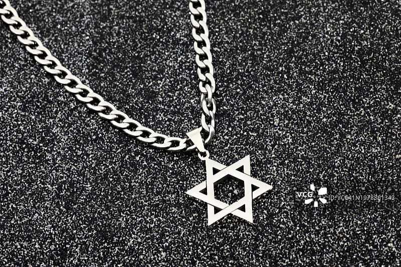 代表犹太人和以色列的大卫之星珠宝图片素材