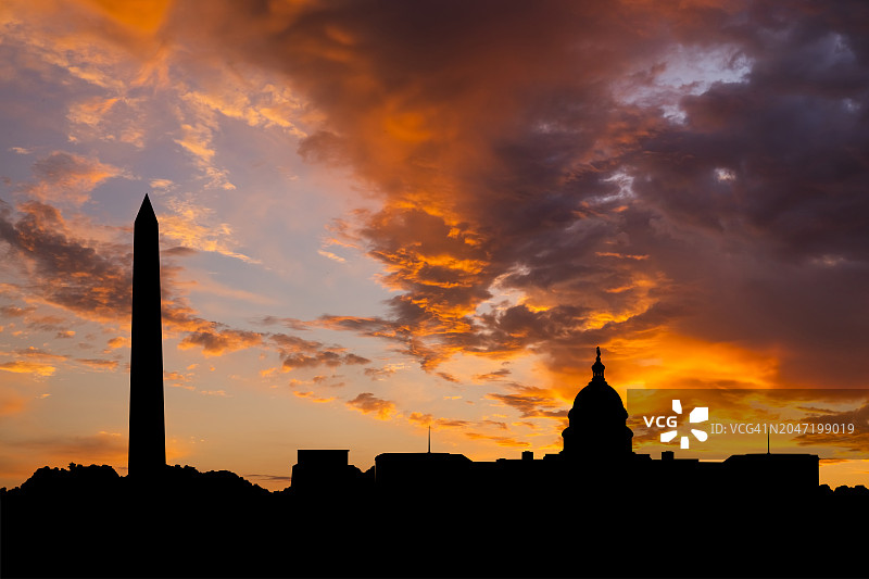 美国华盛顿特区的日落景色图片素材