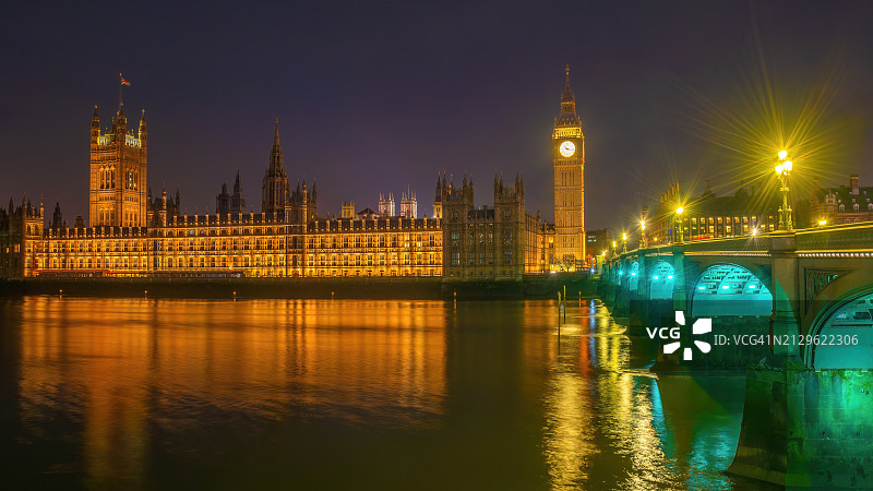 英国伦敦的国会大厦和大本钟。图片素材