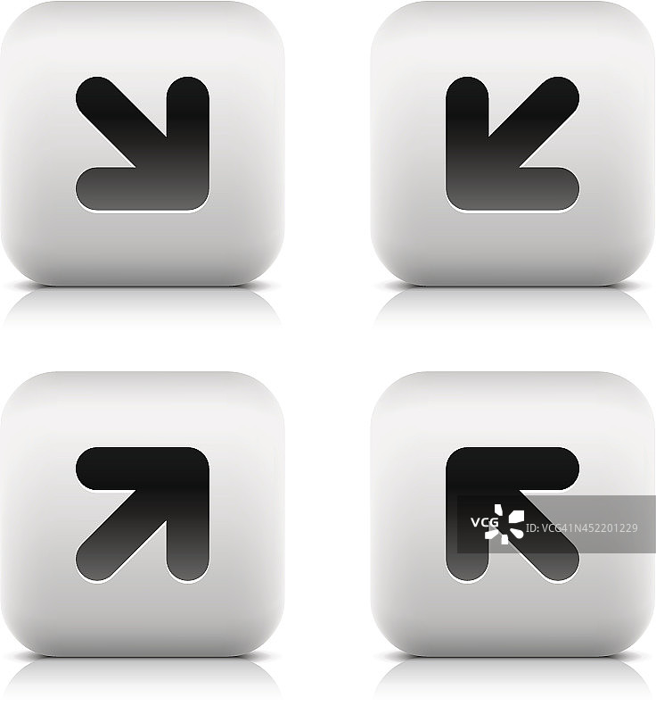 箭头标志黑色象形图圆角正方形图标web互联网按钮图片素材