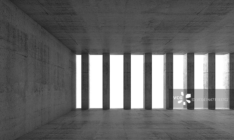 抽象的建筑背景，空旷的3d室内图片素材