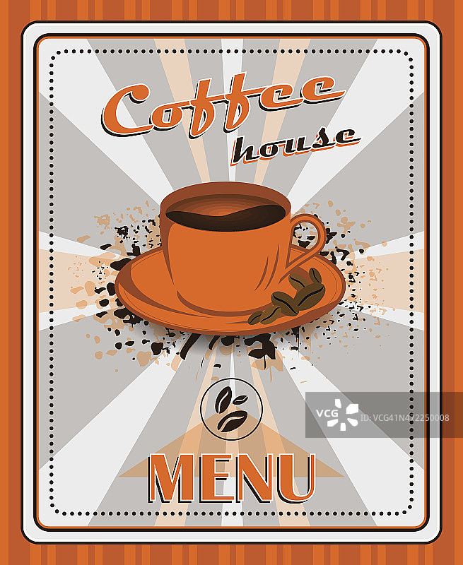 复古咖啡菜单海报矢量设计图片素材