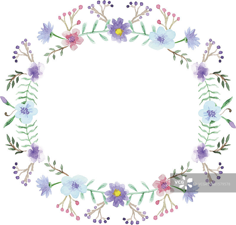 水彩花卉框架图片素材