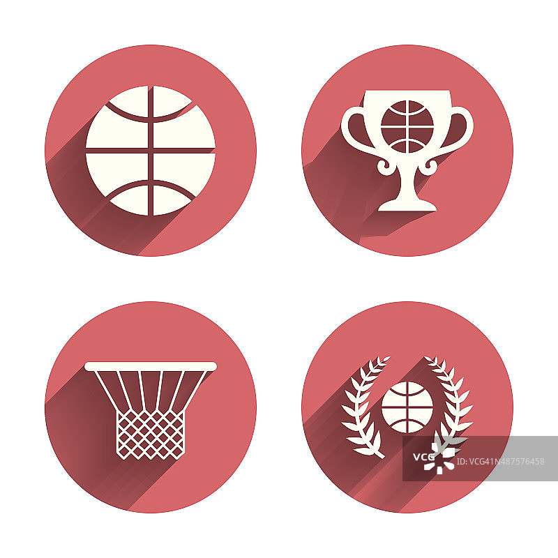篮球的图标。有篮子和杯子标志的球图片素材