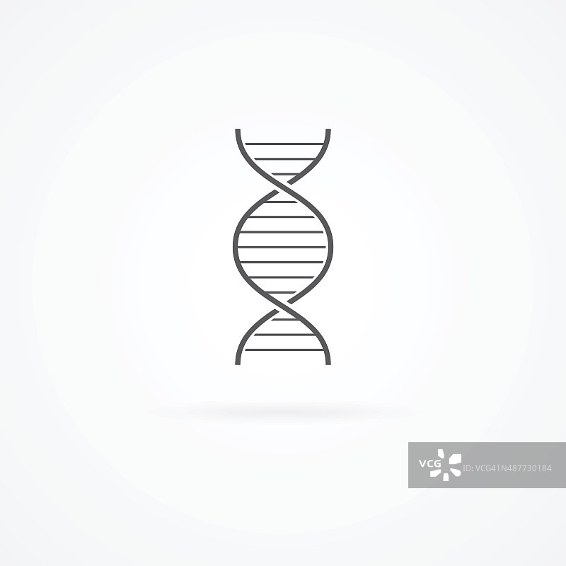 DNA螺旋图标孤立在白色。图片素材