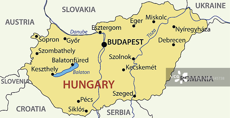 匈牙利-矢量地图图片素材
