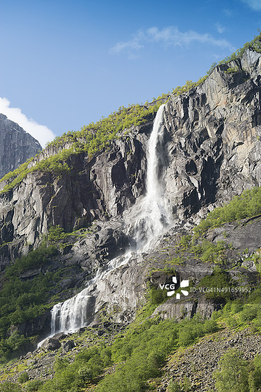 Volefossen瀑布，奥尔登-挪威图片素材