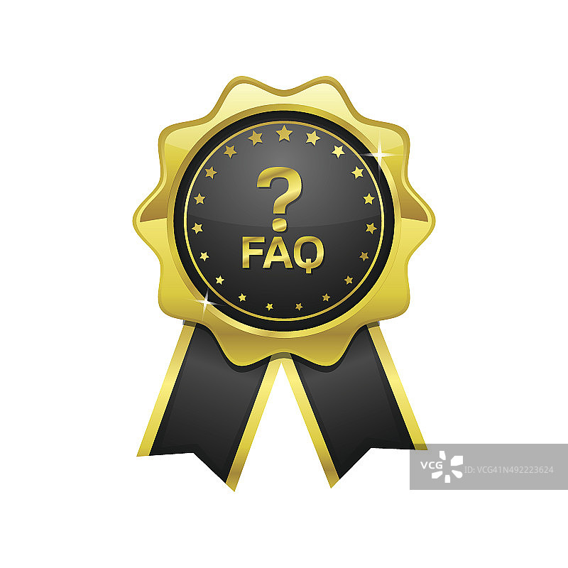FAQ金色矢量图标设计图片素材