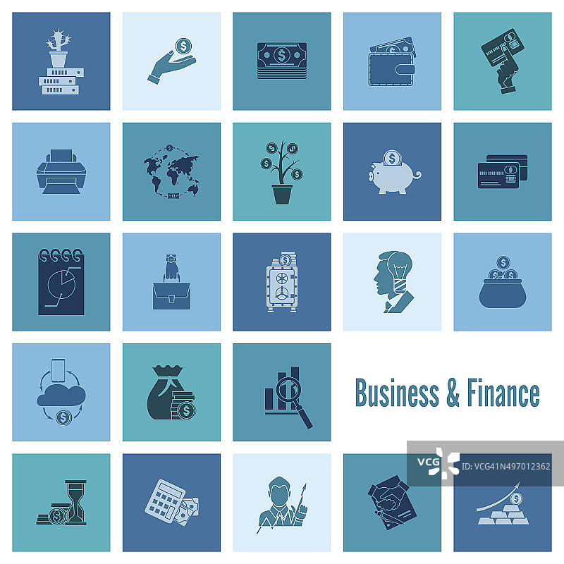 商业和金融图标集图片素材