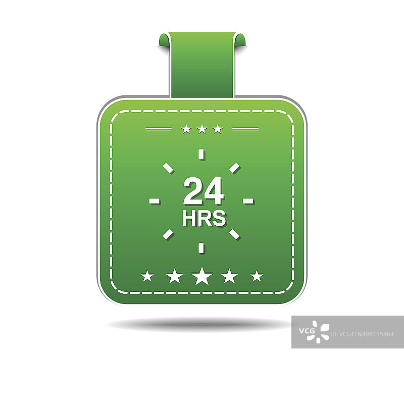 24小时服务绿色矢量图标设计图片素材