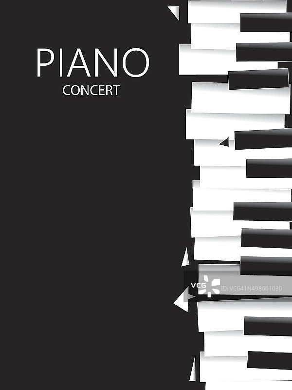 抽象钢琴海报，音乐抽象艺术(矢量艺术)图片素材