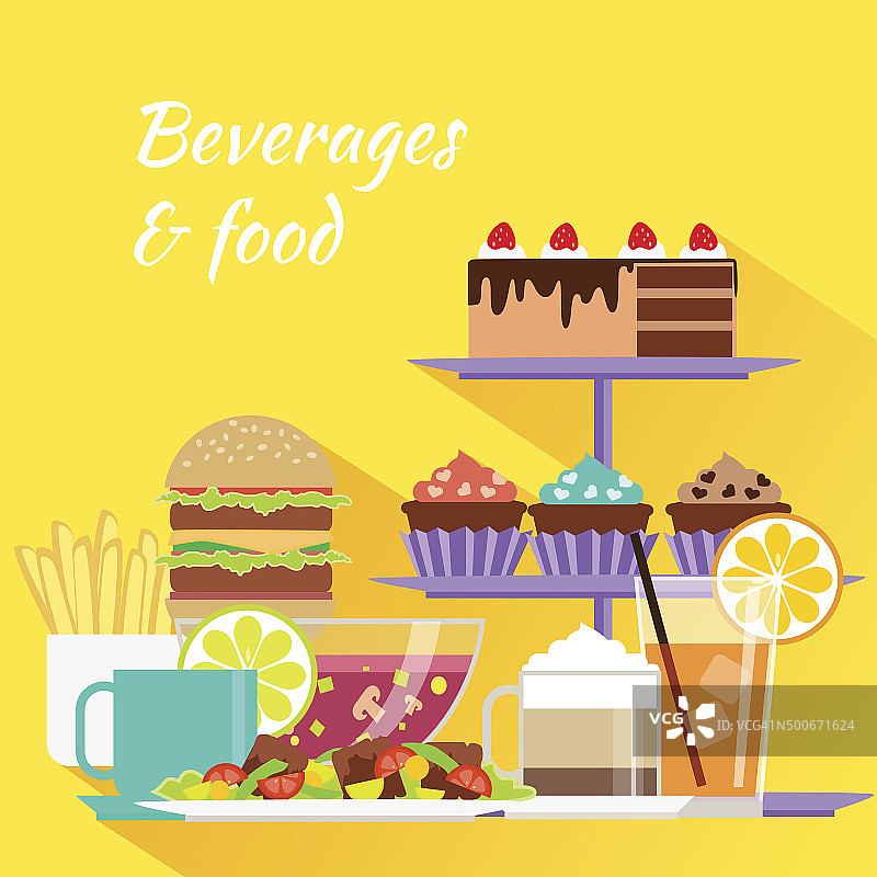 饮料和食品设计平面图片素材