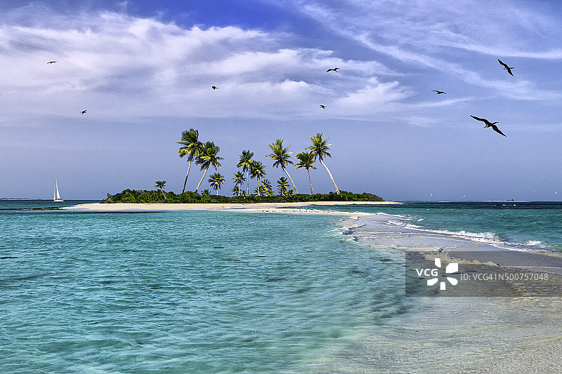 加勒比海的热带梦幻岛屿图片素材