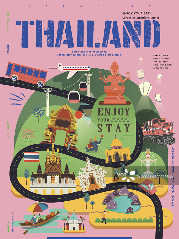 泰国旅游概念海报图片素材