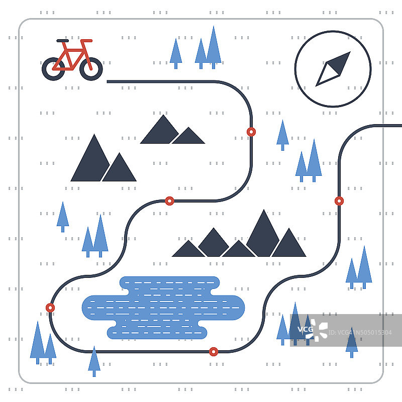越野自行车地图图片素材