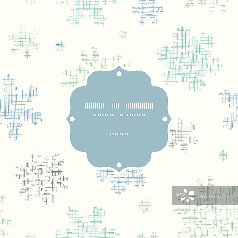 蓝色圣诞雪花纺织纹理框架无缝图案背景图片素材