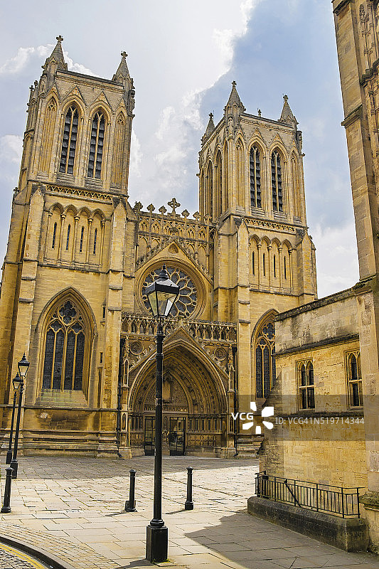 英格兰西南部布里斯托尔大教堂的西侧图片素材