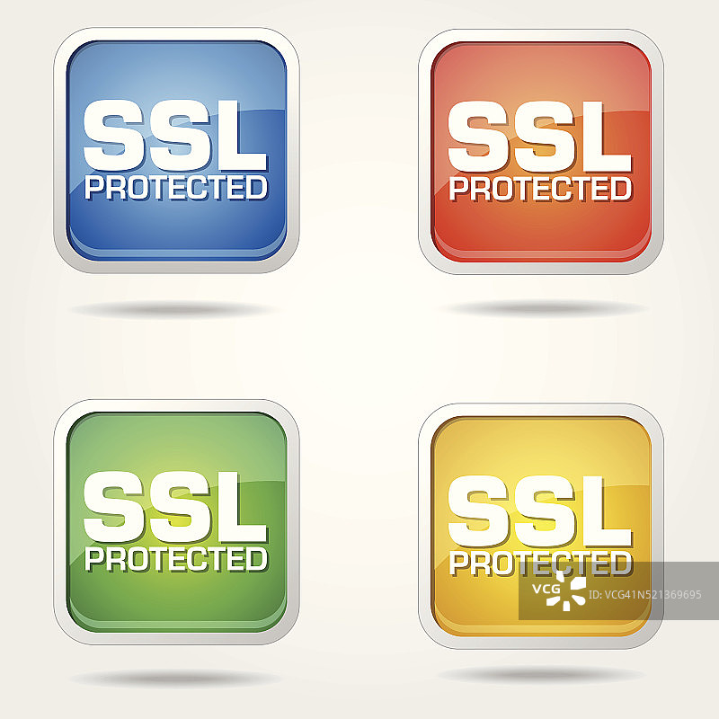 SSL保护彩色矢量图标设计图片素材