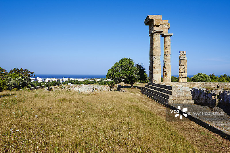希腊，十二岛，罗德岛，罗德市，阿克罗波利，阿波罗神庙图片素材