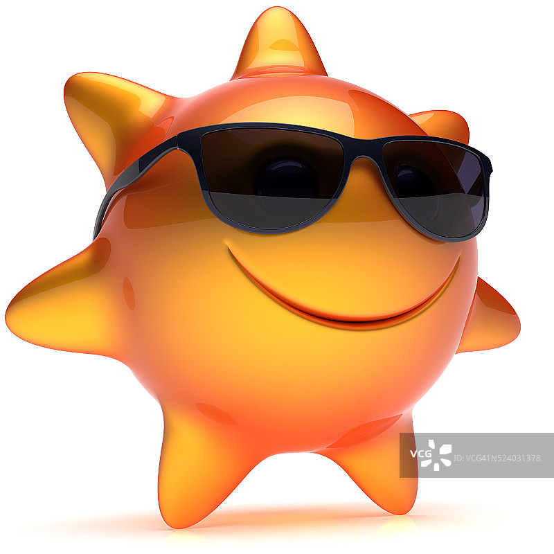 太阳星星笑脸太阳镜开朗的夏天微笑的人图片素材