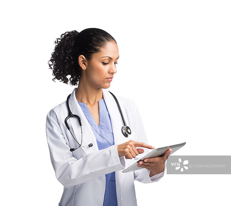女医生在用平板电脑图片素材