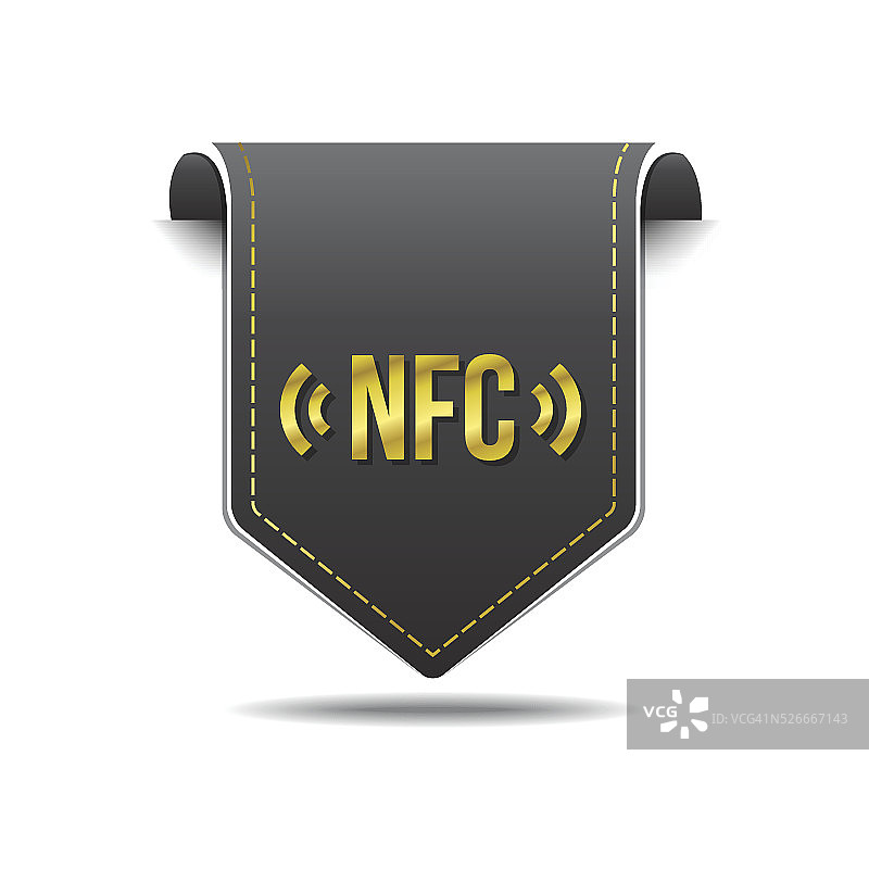 NFC标志金色矢量图标设计图片素材