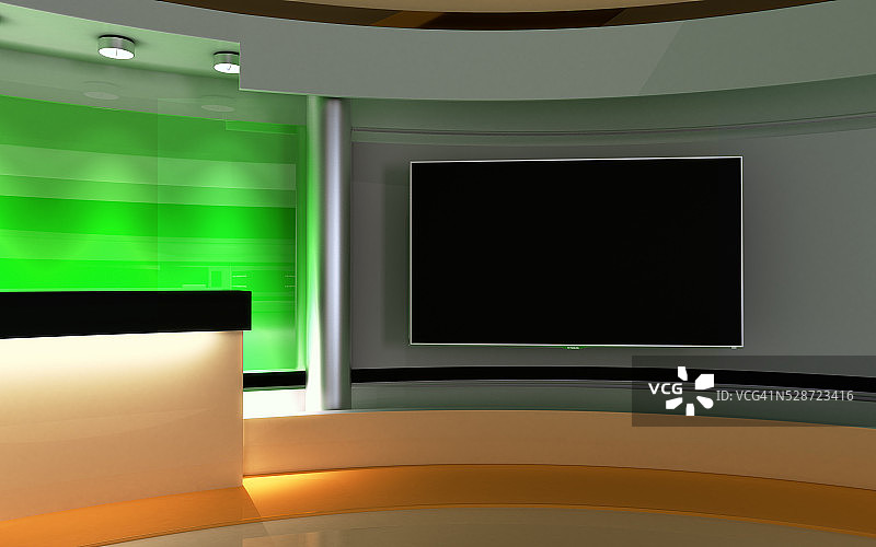 互动工作室背景。电视演播室。新闻工作室。图片素材
