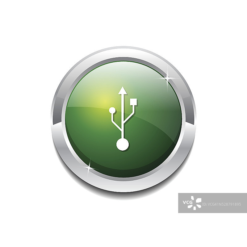 USB标志绿色矢量按钮图标图片素材