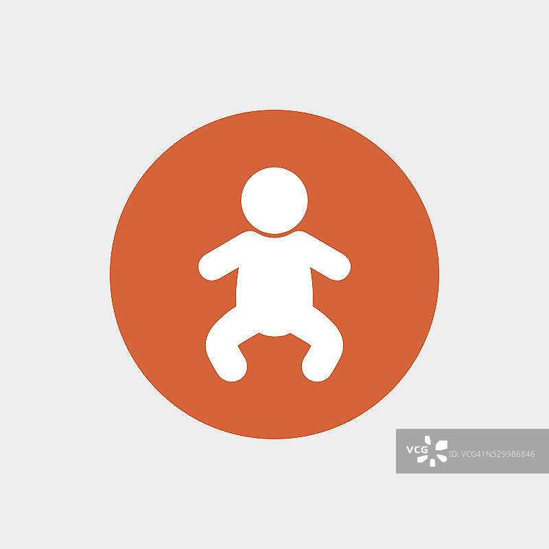 婴儿婴儿标志图标。蹒跚学步的孩子的象征。图片素材