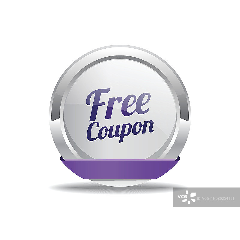 免费Coupen紫色矢量按钮图标图片素材