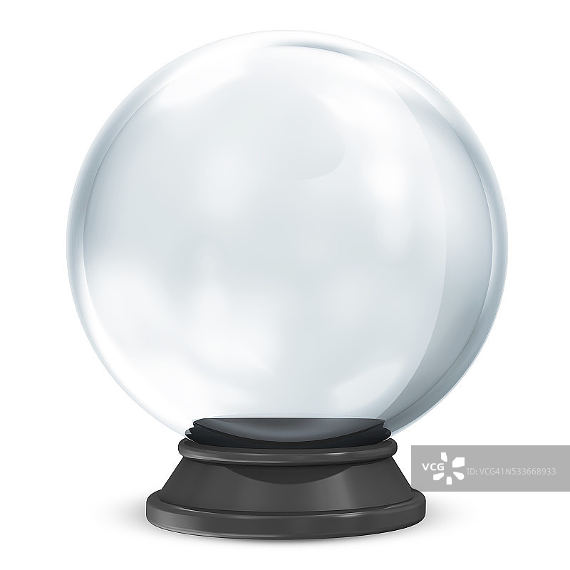 空水晶球孤立的白色背景图片素材