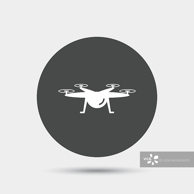 无人驾驶飞机图标。Quadrocopter象征。图片素材