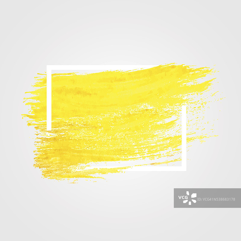 亮黄色矢量笔触在帧图片素材