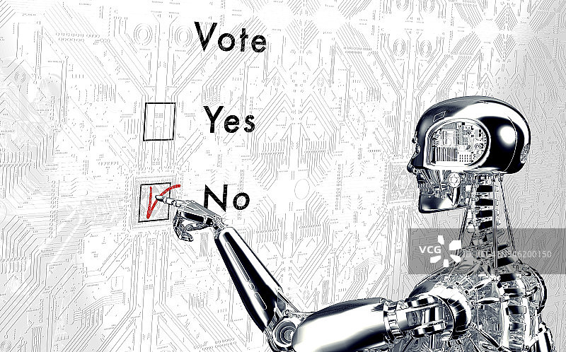 机器人通过虚拟点击进行投票图片素材