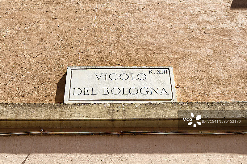 罗马的街名标志之一图片素材