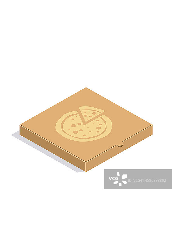 棕色纸箱包装的披萨盒。纸板图片素材