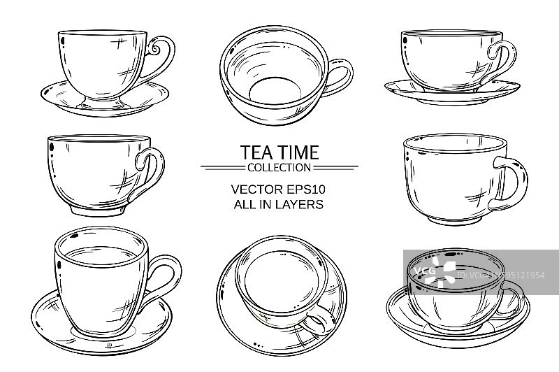 茶杯组图片素材