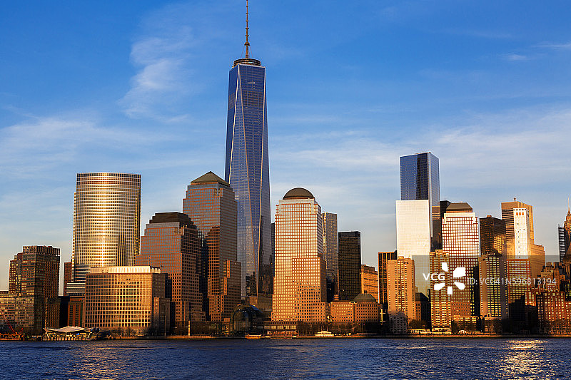 日落金融区，曼哈顿，纽约图片素材