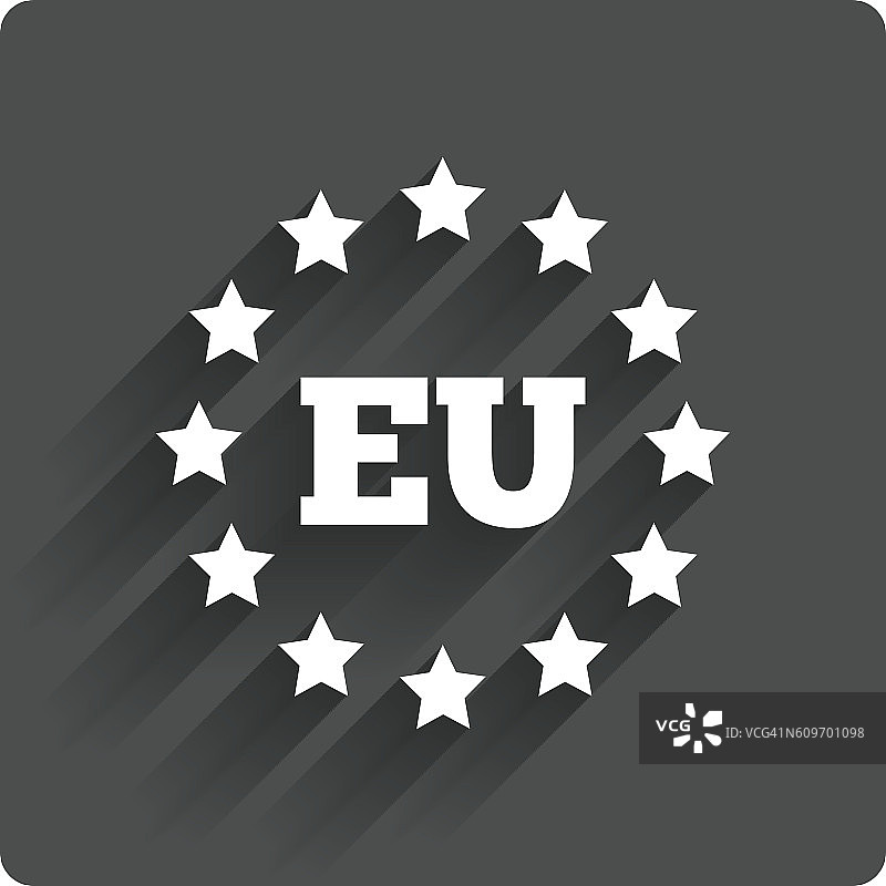 欧盟图标。欧盟的恒星的象征。图片素材
