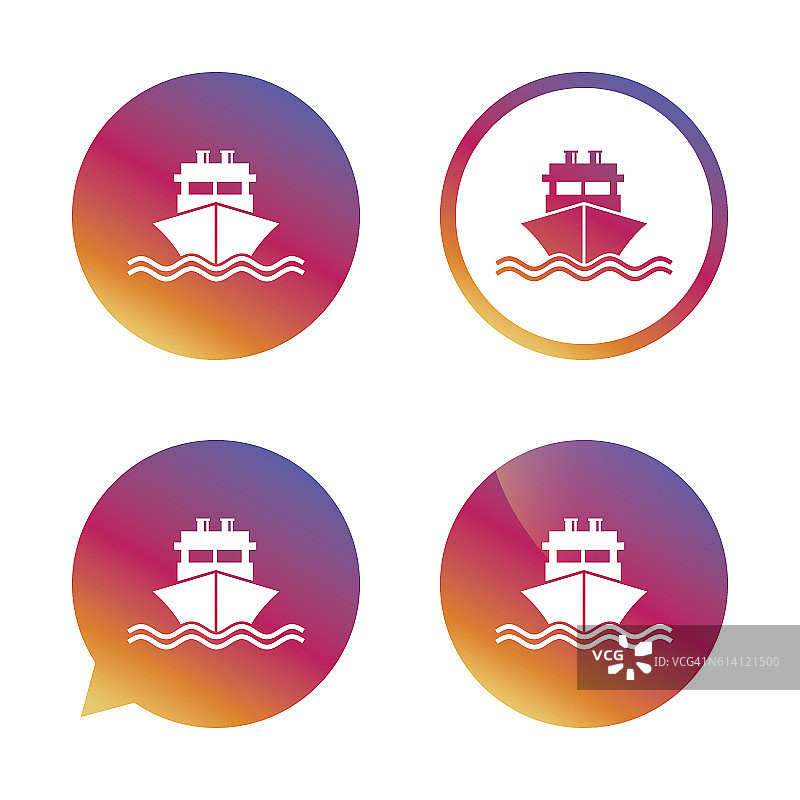 船或船的标志图标。船舶交付的象征。图片素材