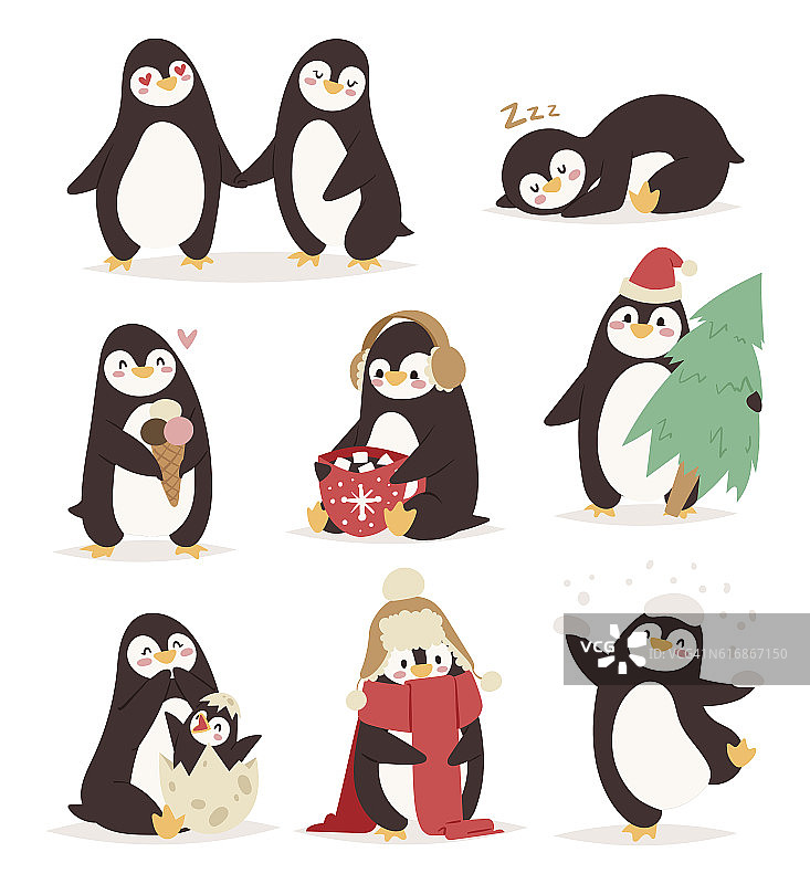企鹅集向量字符图片素材