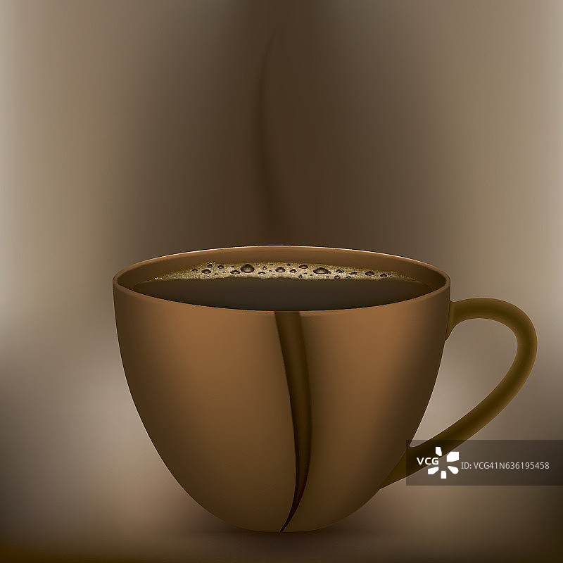 带有咖啡豆设计的咖啡杯图片素材